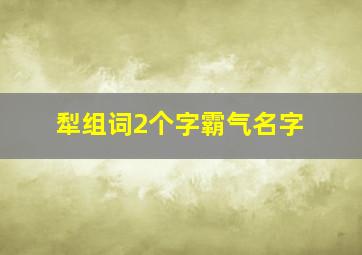 犁组词2个字霸气名字