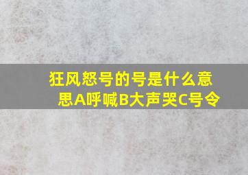 狂风怒号的号是什么意思A呼喊B大声哭C号令