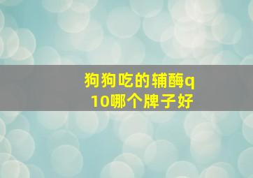 狗狗吃的辅酶q10哪个牌子好