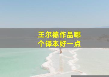 王尔德作品哪个译本好一点