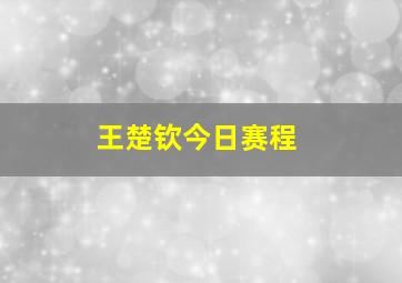 王楚钦今日赛程