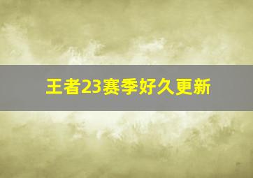 王者23赛季好久更新