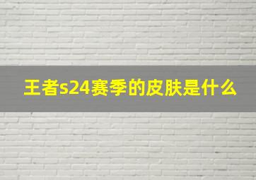 王者s24赛季的皮肤是什么