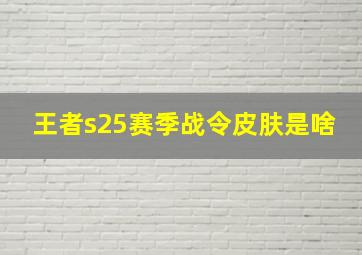 王者s25赛季战令皮肤是啥