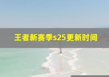 王者新赛季s25更新时间