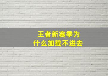 王者新赛季为什么加载不进去