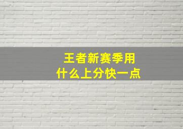 王者新赛季用什么上分快一点