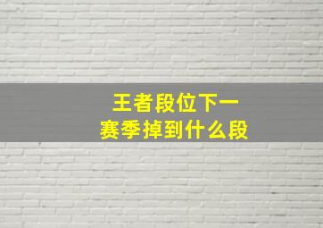 王者段位下一赛季掉到什么段