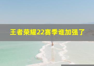 王者荣耀22赛季谁加强了