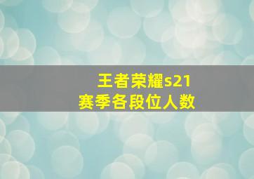 王者荣耀s21赛季各段位人数