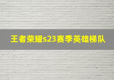 王者荣耀s23赛季英雄梯队