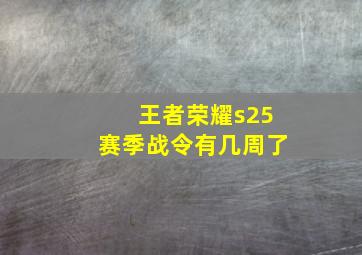 王者荣耀s25赛季战令有几周了