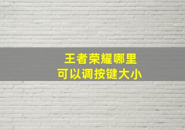 王者荣耀哪里可以调按键大小