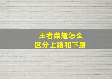 王者荣耀怎么区分上路和下路