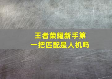 王者荣耀新手第一把匹配是人机吗