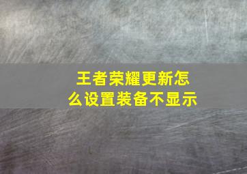 王者荣耀更新怎么设置装备不显示