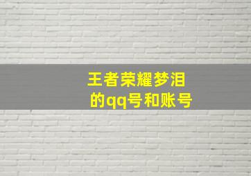 王者荣耀梦泪的qq号和账号