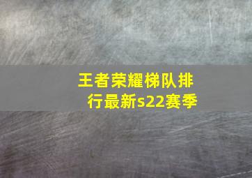 王者荣耀梯队排行最新s22赛季