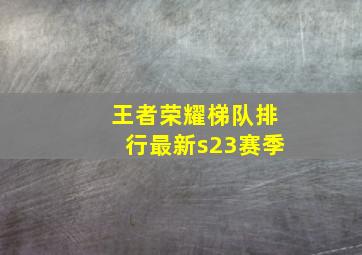 王者荣耀梯队排行最新s23赛季