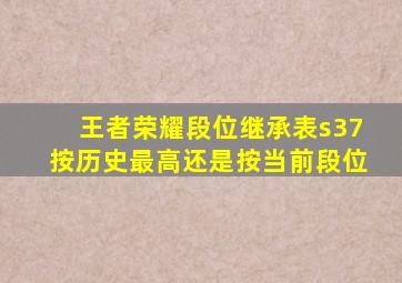 王者荣耀段位继承表s37按历史最高还是按当前段位