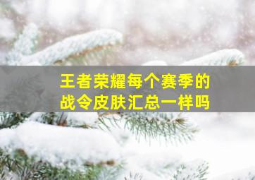 王者荣耀每个赛季的战令皮肤汇总一样吗