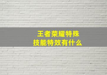 王者荣耀特殊技能特效有什么