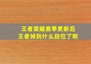 王者荣耀赛季更新后王者掉到什么段位了啊