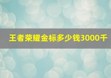 王者荣耀金标多少钱3000千