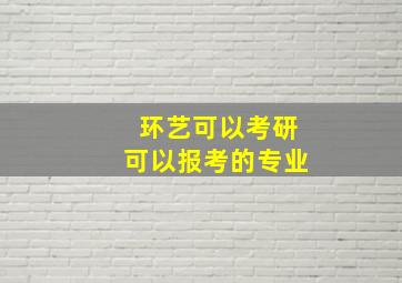 环艺可以考研可以报考的专业