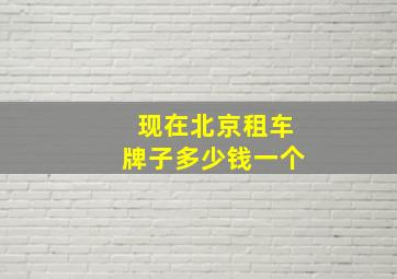 现在北京租车牌子多少钱一个