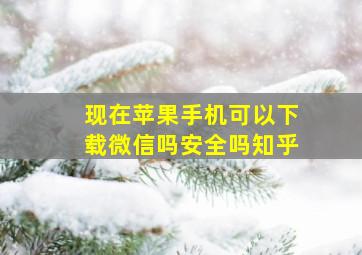 现在苹果手机可以下载微信吗安全吗知乎