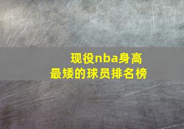 现役nba身高最矮的球员排名榜