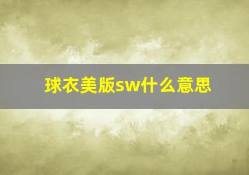 球衣美版sw什么意思