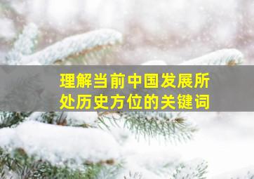 理解当前中国发展所处历史方位的关键词