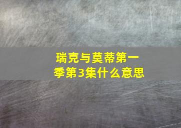 瑞克与莫蒂第一季第3集什么意思