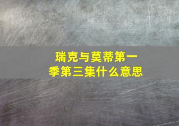 瑞克与莫蒂第一季第三集什么意思