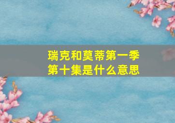 瑞克和莫蒂第一季第十集是什么意思