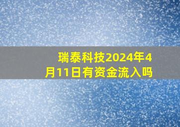 瑞泰科技2024年4月11日有资金流入吗