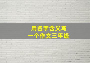 用名字含义写一个作文三年级