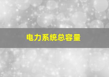 电力系统总容量