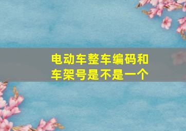 电动车整车编码和车架号是不是一个