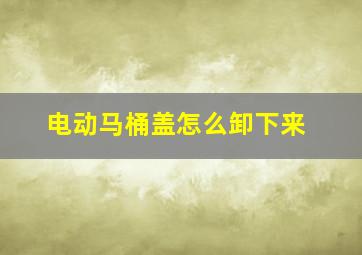 电动马桶盖怎么卸下来