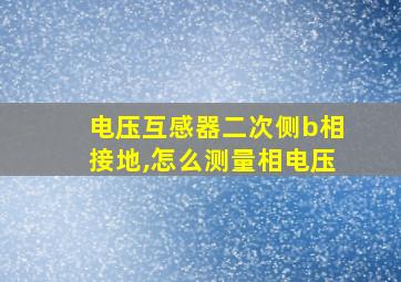 电压互感器二次侧b相接地,怎么测量相电压