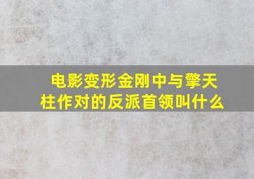 电影变形金刚中与擎天柱作对的反派首领叫什么