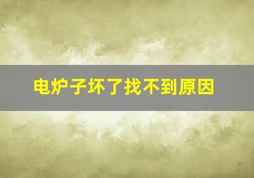 电炉子坏了找不到原因