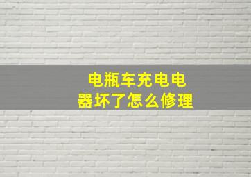 电瓶车充电电器坏了怎么修理