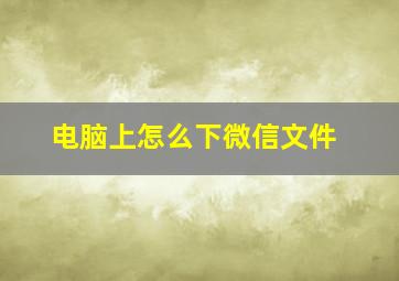 电脑上怎么下微信文件