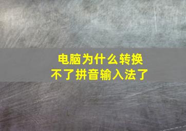 电脑为什么转换不了拼音输入法了