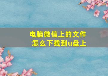 电脑微信上的文件怎么下载到u盘上