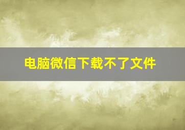 电脑微信下载不了文件